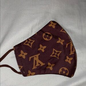 Loius vutton material Brown Patterned Face Mask